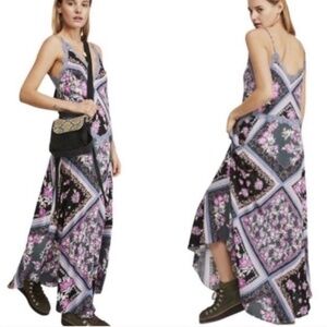 Free People Stevie Graphite Combo Maxi Dress XS